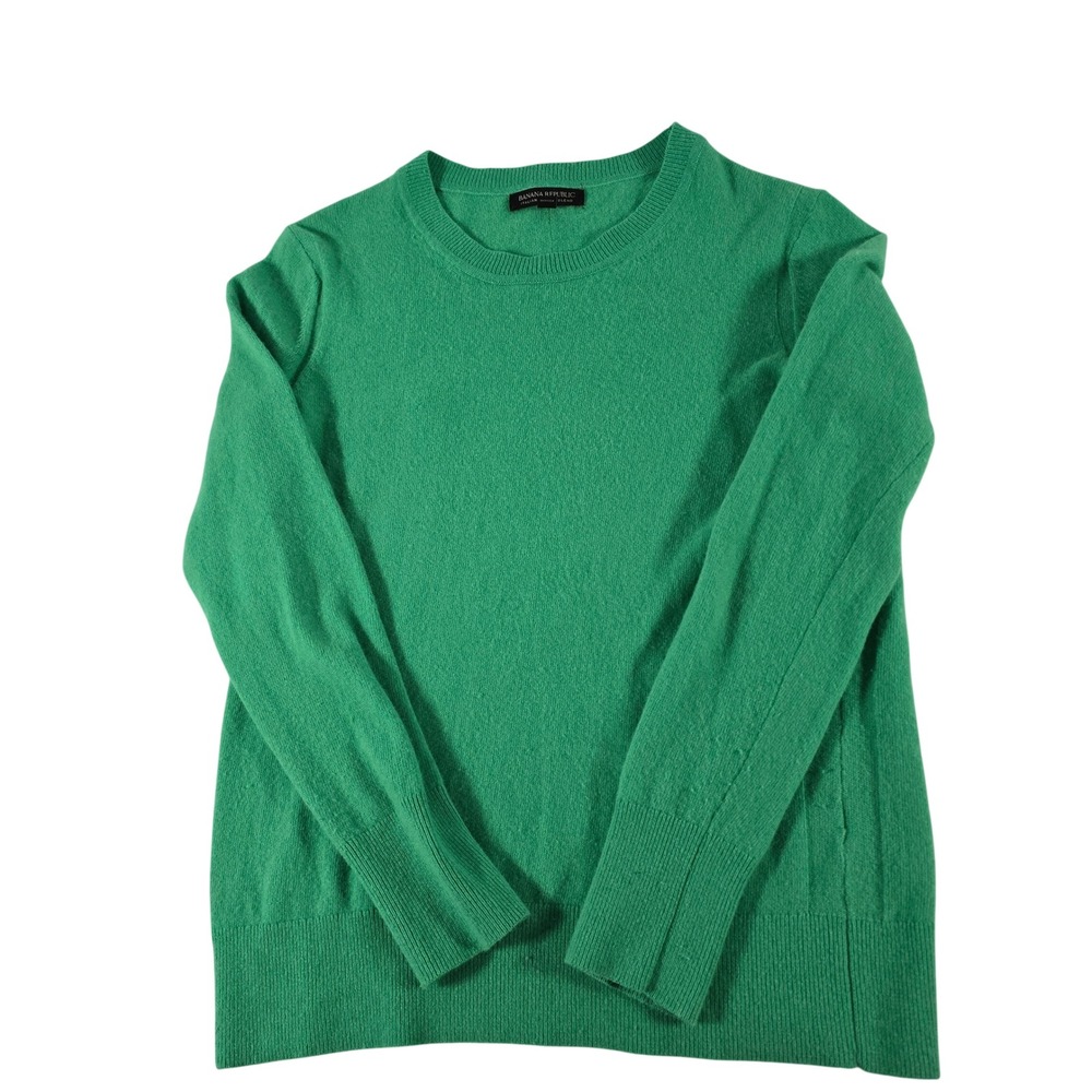 Banana Republic Italian Merino Blend Crewneck Sweater Green Medium 14940